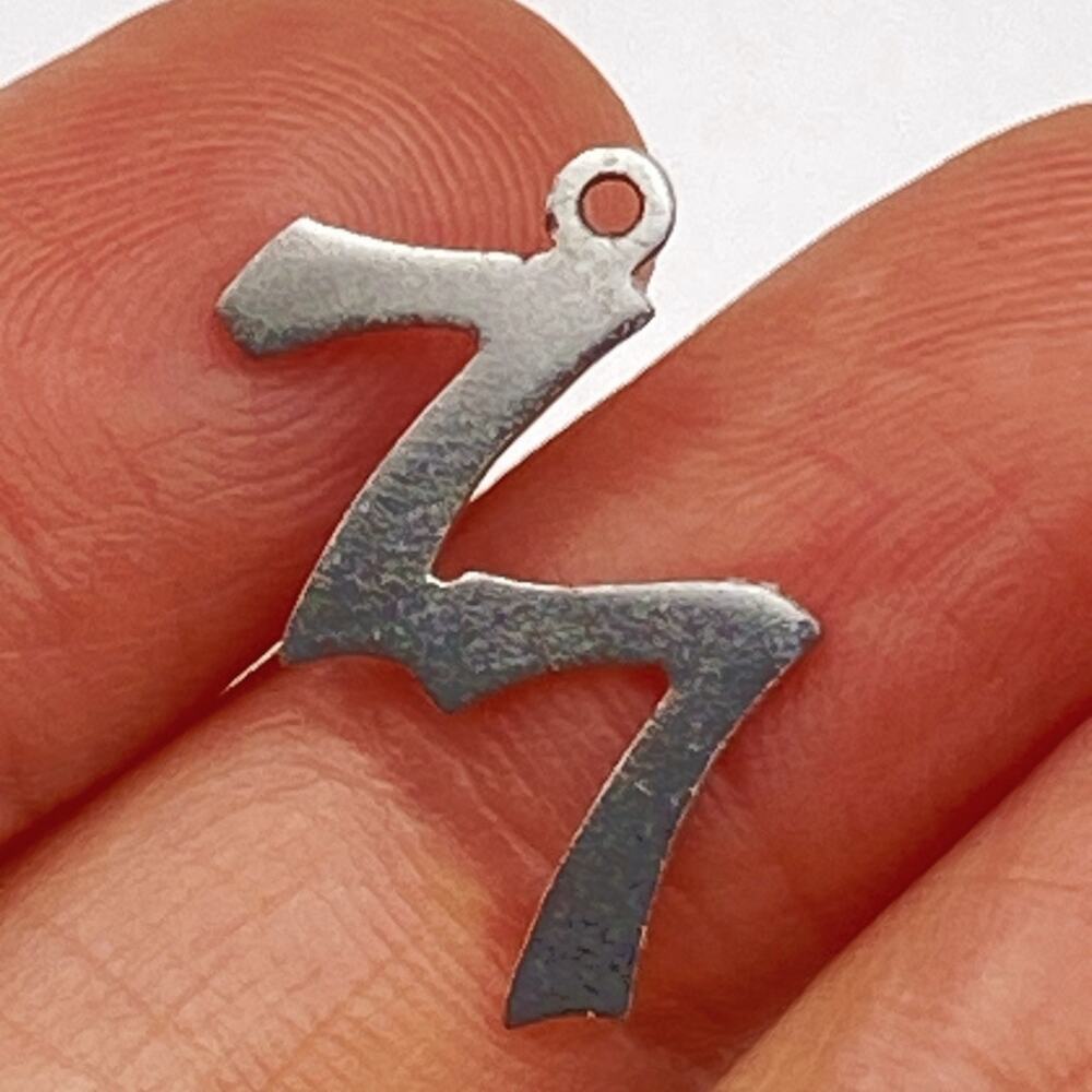 Vintage Signed 925 Sterling Silver 77 Pendant Charm Birthday Commemorative Gift